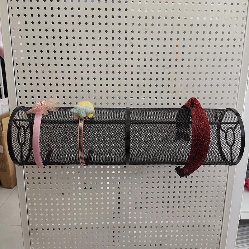 Stalak za izlaganje gumica za kosu, cilindrični metalni stalak za nakit, kovano željezo, nordijski stil (Tip: Jewelry rack; Materijal: Metal; Model: Cylinder; Obrt: Kovane željezo; Stil: Nordic)