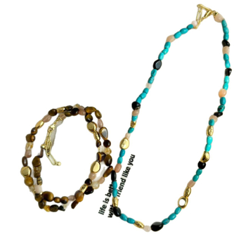 Colier cu ochi de tigru, mărgele, formă geometrică, lanț de mărgele electroplatate, stil regal