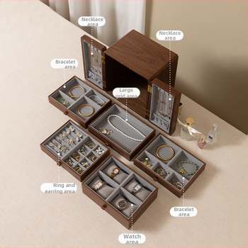 Cutie de bijuterii din lemn retro cu lacăt, model L5-456; material lemn; duritate tare; stil lejer