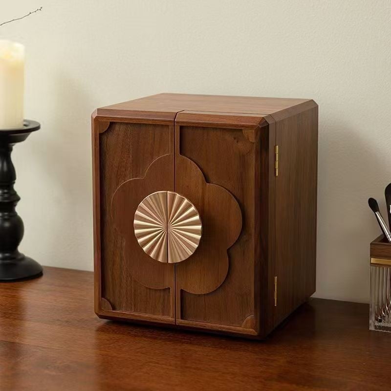 Cutie de bijuterii din lemn retro cu lacăt, model L5-456; material lemn; duritate tare; stil lejer