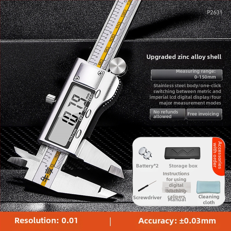 Digitālais kaliperis 0–150 mm, nerūsējošais tērauds, elektroniskais displejs, rūpnieciskā klase, Enjoy