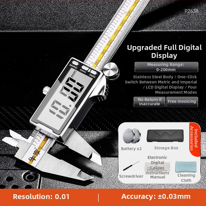 Digitālais kaliperis 0–150 mm, nerūsējošais tērauds, elektroniskais displejs, rūpnieciskā klase, Enjoy