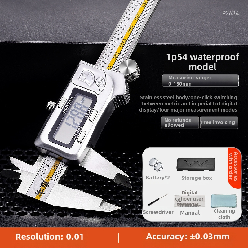 Digitālais kalipers no oglekļa šķiedras, rūpnieciskās klases, ar elektronisko displeju, augsta precizitāte