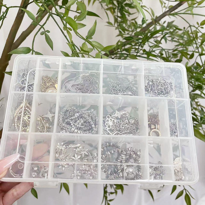 Kutija za nakit – plastična, Sn-51624; jednostavan i moderan dizajn; prilagodljive pregrade