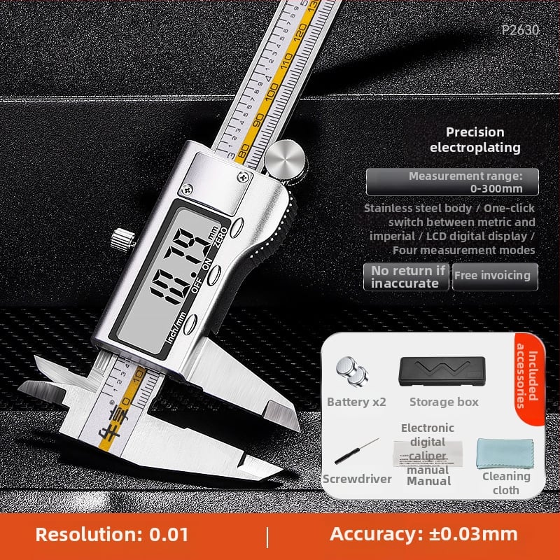 Digitālais kalibrētājs ar elektronisko displeju, oglekļa šķiedras korpuss, rūpnieciskā klase, nerūsējošā tērauda komponentes, Enjoy