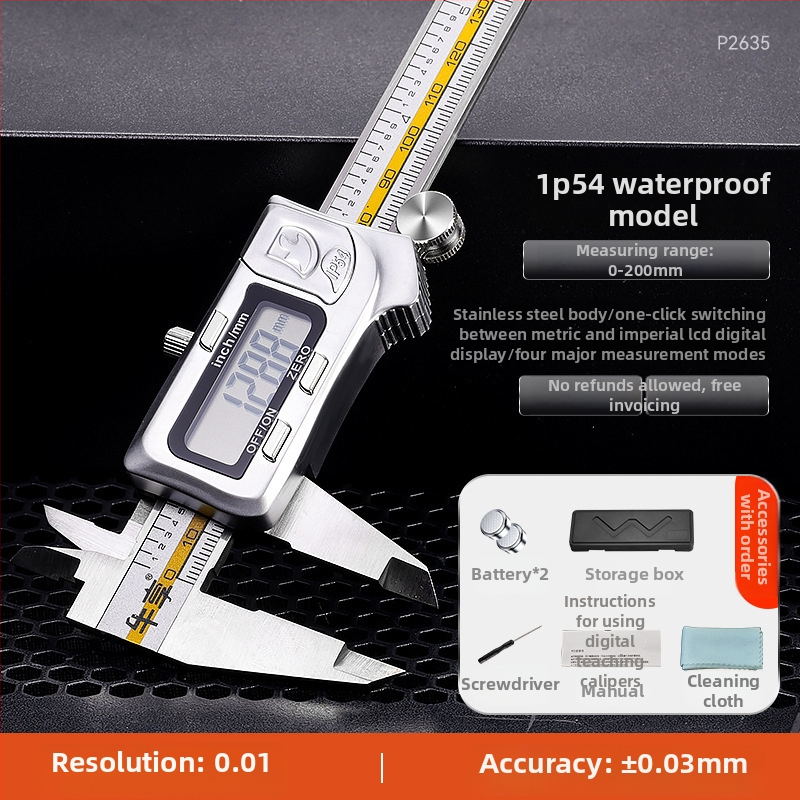 Digitālais kalibrētājs ar elektronisko displeju, oglekļa šķiedras korpuss, rūpnieciskā klase, nerūsējošā tērauda komponentes, Enjoy