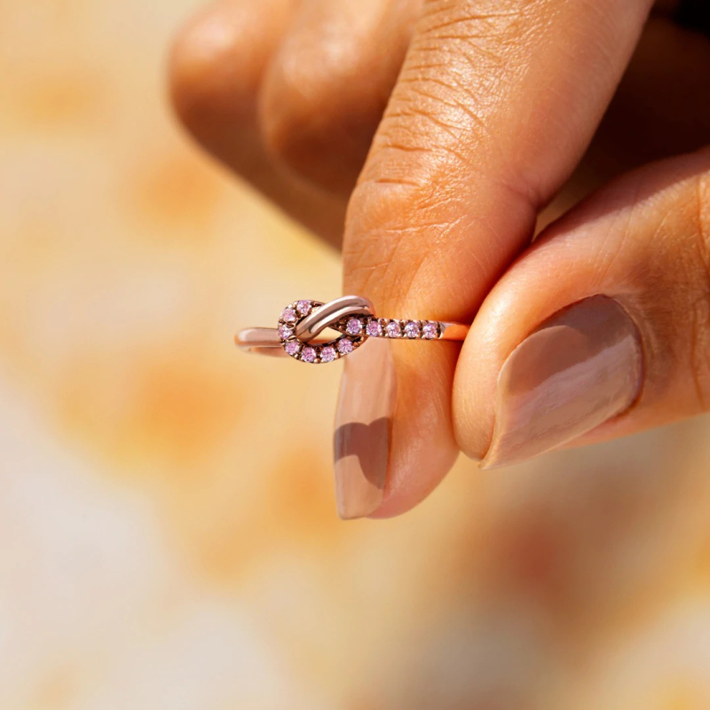 Prsten od srebra 925, čvor i vijugavan dizajn, geometrijski stil, elektroplatirano, marka Yin Shang Xin, model YSXXJZ067