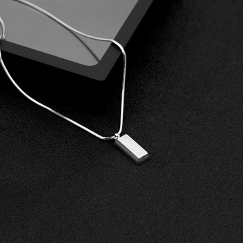 Geometriai formájú titánium acél nyaklánc keresztlánccal, uniszex, koreai stílus