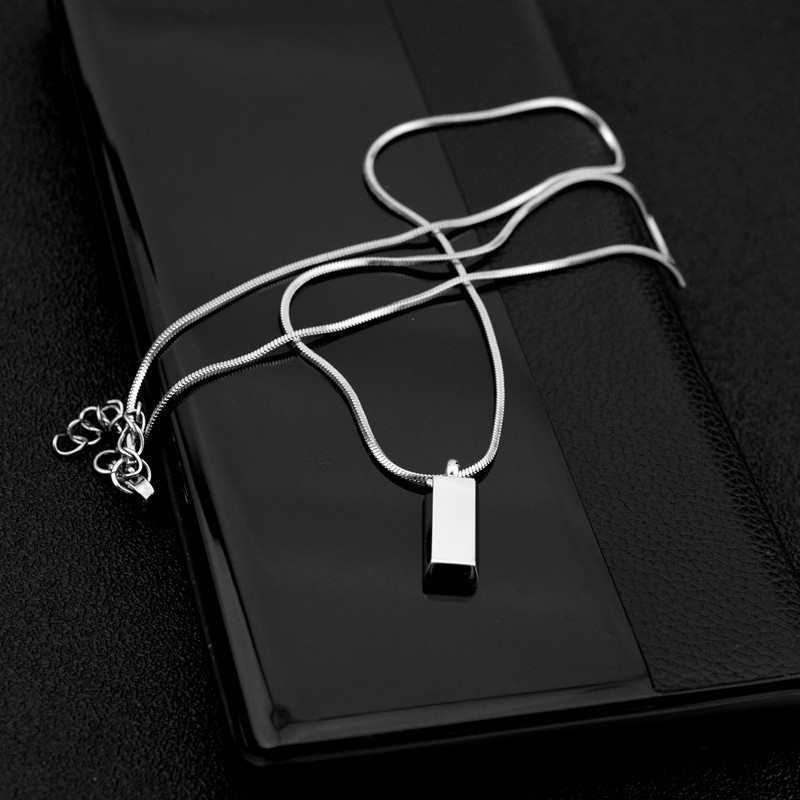 Geometriai formájú titánium acél nyaklánc keresztlánccal, uniszex, koreai stílus