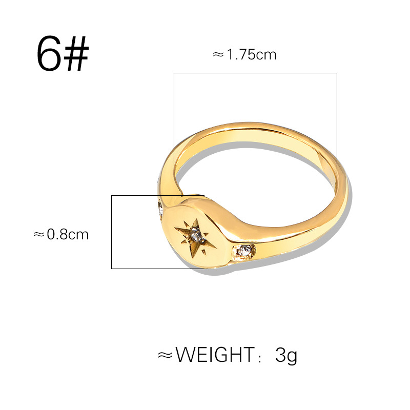 Inel din oțel titan cu design geometric, cu diamante încrustate, stil light luxury