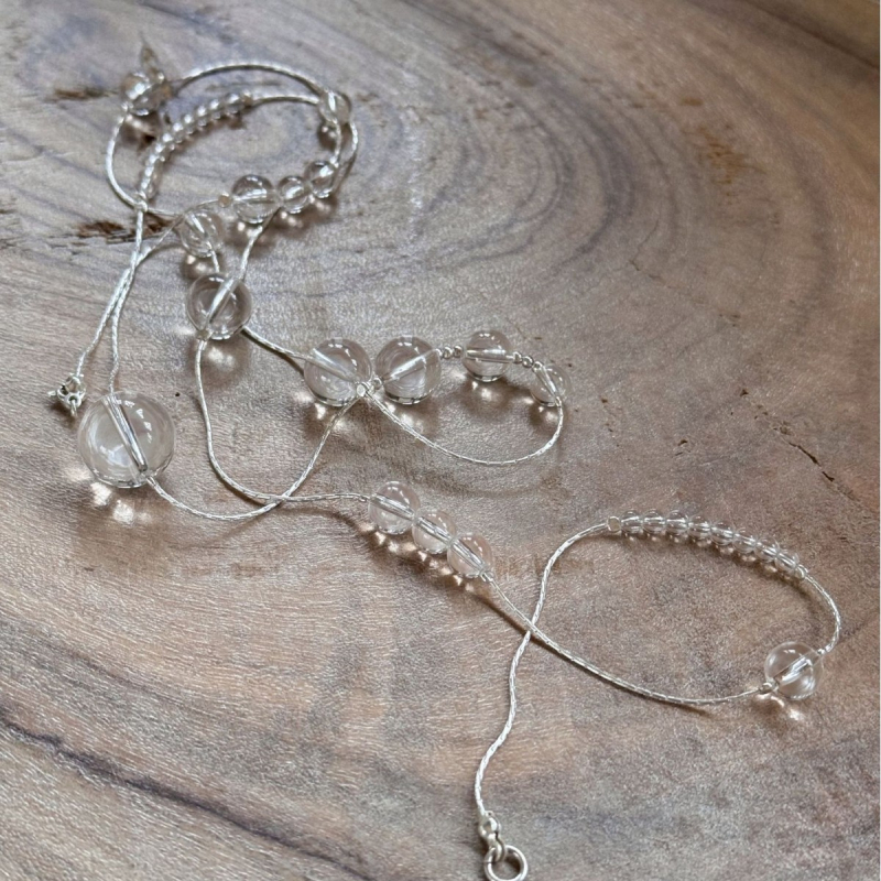 Colier din argint S925, pandant balon pe lanț de bambus, formă geometrică, placare electrolitică, stil elegant