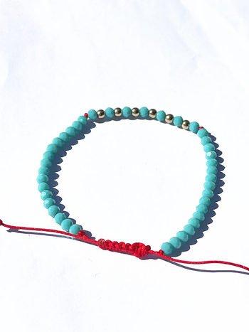 Unisex narukvica od perlica u nacionalnom stilu, kapljastog oblika, od plastike/smole, s logom, mogućnost prilagodbe