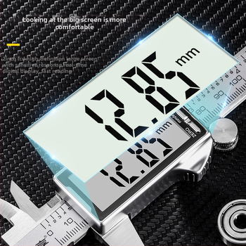 Digitālais šablonmērītājs Enjoy, diapazons 0-150 mm, nerūsējošā tērauda un oglekļa šķiedras korpuss, elektroniskais LCD displejs, rūpnieciskā klase