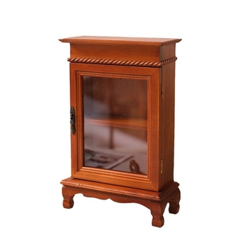 Дървен ретро настолен шкаф за съхранение и дисплей на козметика – прахозащитен, марка Wheat Ornament Life, 2023 г., лицензиран частен етикет