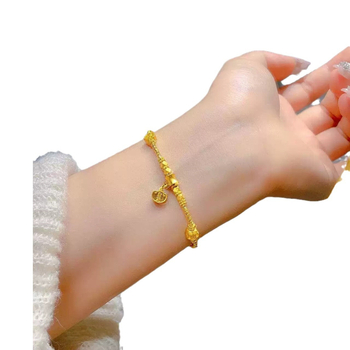 Ženski pozlaćeni bakreni narukvica s tekstnim dizajnom, Seiko završna obrada, ljetno izdanje 2024, Today's Spirit Jewelry