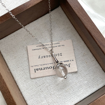 Colier din argint S925 cu agată naturală în formă de bulb, stil coreean, lanț geometric pentru claviculă, accent cristal