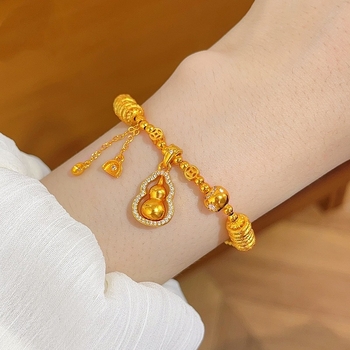 Bakrena narukvica s pozlatom, elektroplatiranje, Jinling Jewelry, geometrijski oblik, ženski modni dodatak.