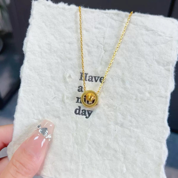 Colier placat cu cupru, lanț O și pandantiv geometric - Today's Spirit Jewelry