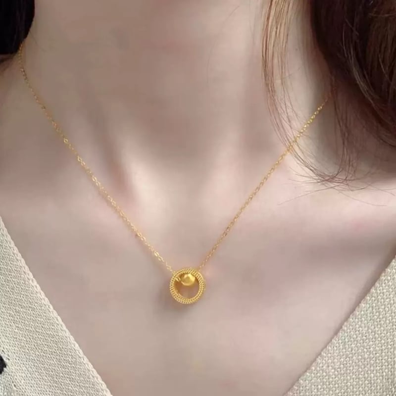 Colier placat cu cupru, lanț O și pandantiv geometric - Today's Spirit Jewelry