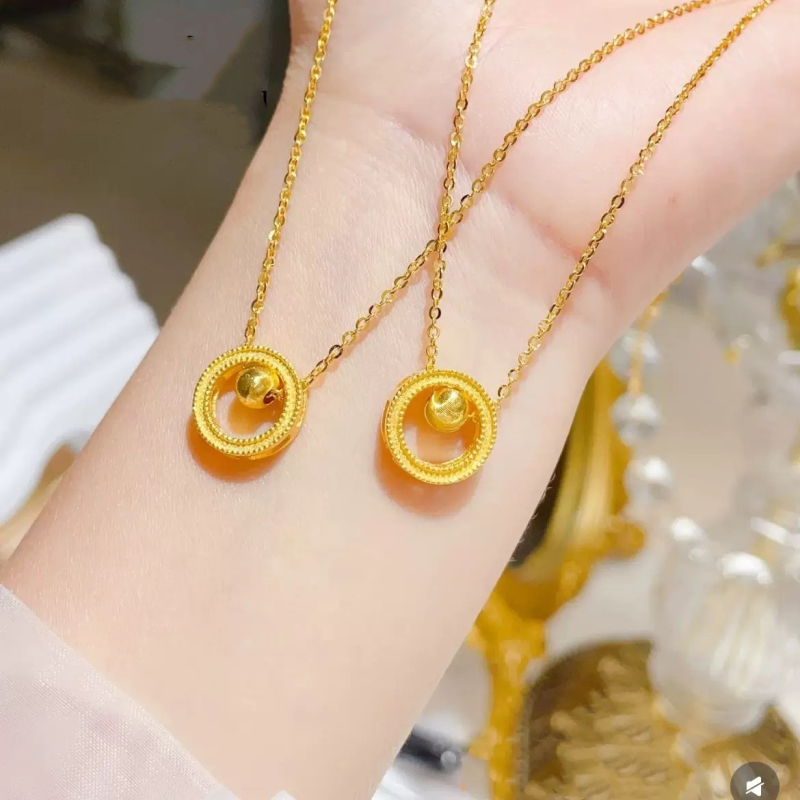 Colier placat cu cupru, lanț O și pandantiv geometric - Today's Spirit Jewelry