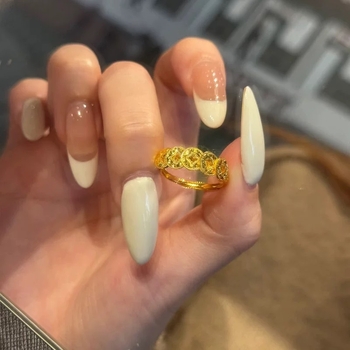 Új kínai stílusú érmés gyűrű, fém, uniszex, irodai divat