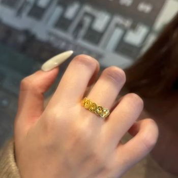 Új kínai stílusú érmés gyűrű, fém, uniszex, irodai divat