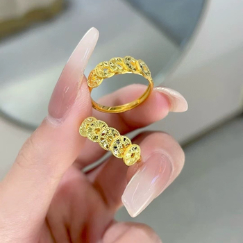 Új kínai stílusú érmés gyűrű, fém, uniszex, irodai divat