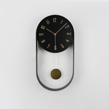 Ρολόι τοίχου – Οβάλ μεταλλικό πλαίσιο, μηχανισμός quartz, τροφοδοτούμενο με μπαταρία, καντράν MDF