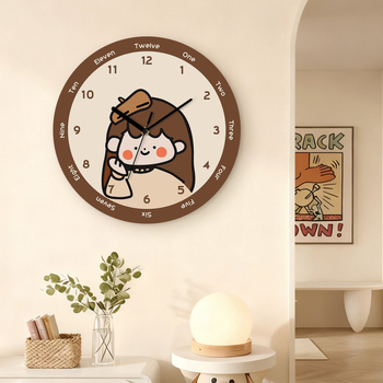 Ρολόι τοίχου – στυλ Soft Moe εικονογράφησης, αναλογική εμφάνιση, αθόρυβος μηχανισμός κίνησης, καντράν από ακρυλικό, τροφοδοσία με μπαταρίες, διακόσμηση για σαλόνι/υπνοδωμάτιο