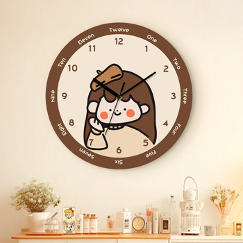 Ρολόι τοίχου – στυλ Soft Moe εικονογράφησης, αναλογική εμφάνιση, αθόρυβος μηχανισμός κίνησης, καντράν από ακρυλικό, τροφοδοσία με μπαταρίες, διακόσμηση για σαλόνι/υπνοδωμάτιο