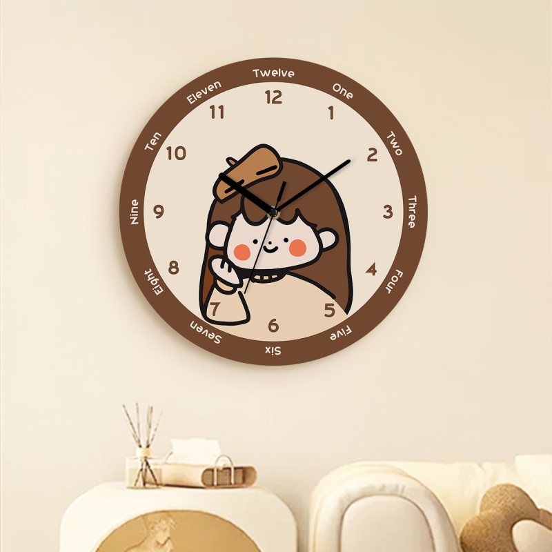 Ρολόι τοίχου – στυλ Soft Moe εικονογράφησης, αναλογική εμφάνιση, αθόρυβος μηχανισμός κίνησης, καντράν από ακρυλικό, τροφοδοσία με μπαταρίες, διακόσμηση για σαλόνι/υπνοδωμάτιο