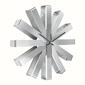 Ρολόι τοίχου | Κέλυφος και καντράν από ανοξείδωτο χάλυβα, Μηχανισμός Quartz (Sun κίνηση 12888), Τροφοδοσία με μπαταρία, Στρογγυλό, Μονής όψης