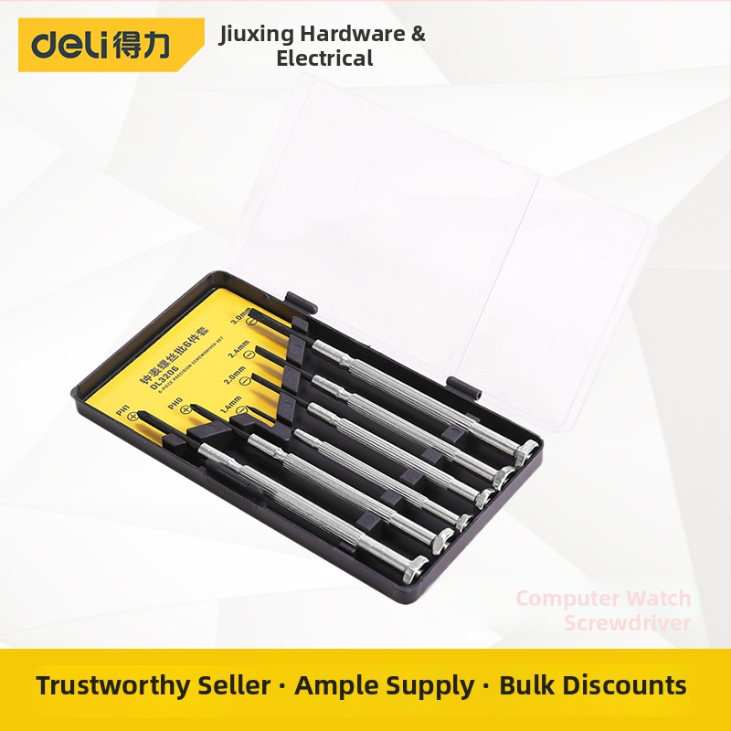 Deli precīzu skrūvgriežu komplekts – magnētiskas galviņas, 6 gab., pārnēsājams, oglekļa tērauds – telefoniem, brillēm un pulksteņiem