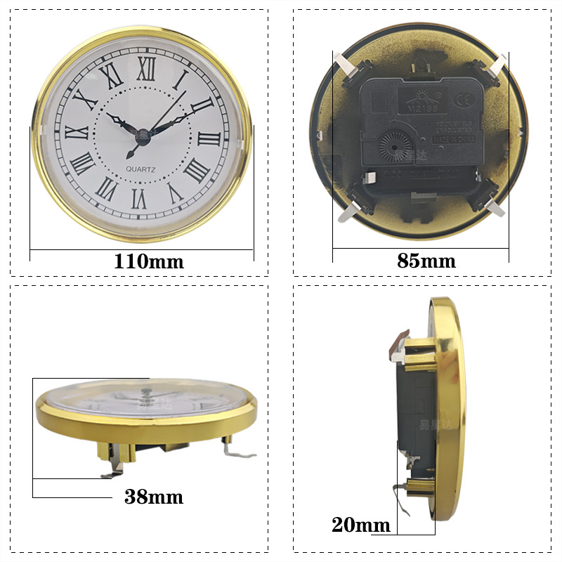 Kvarcni umetak za sat - plastično kućište, kvarcni pogon, moderni minimalistički stil