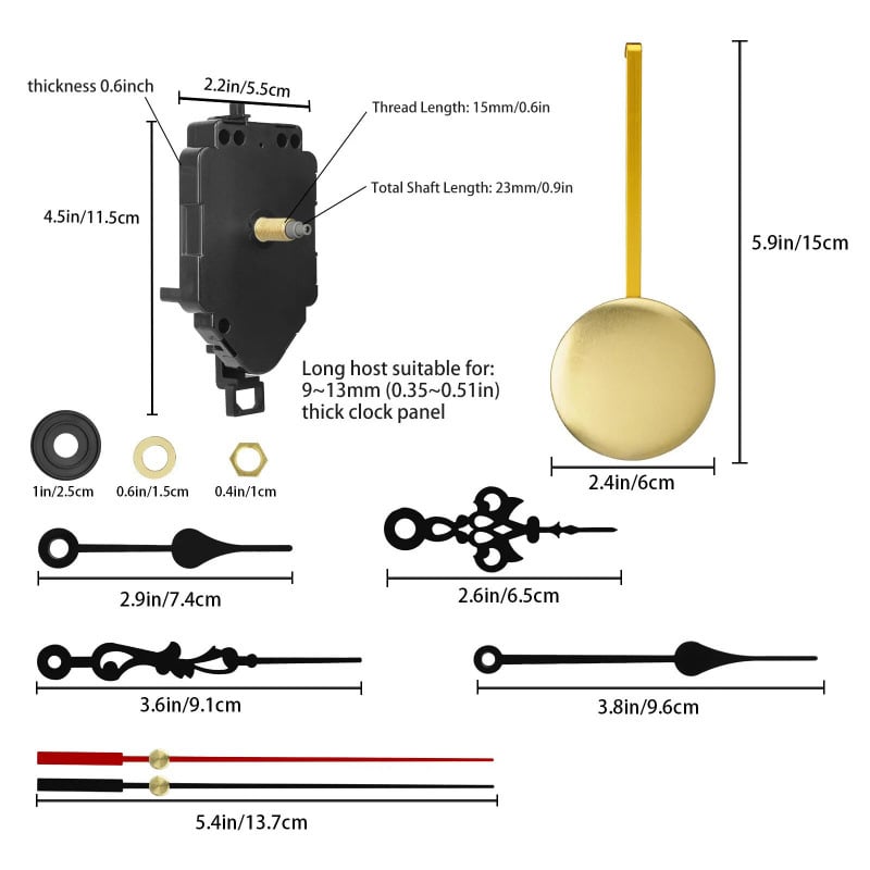 DIY kvarcni pendulum mehanizam za zidni sat, dvostruki zaslon, skakujuće sekunde, safir kućište, ogledalo od kvarcnog stakla, brojčanik laminiran papirom, vanjsko napajanje