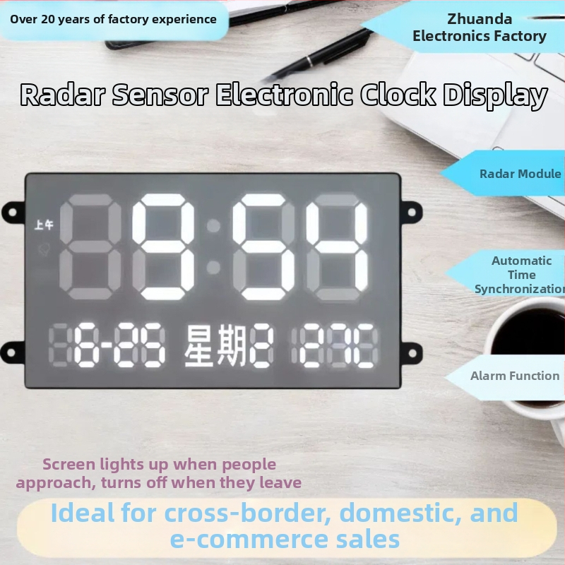 Radarový senzor digitálny LED displej hodiniek s ozdobnou maľbou, ABS púzdro, elektronický pohyb, tlačené logo, prispôsobenie k dispozícii, Treasure book značka