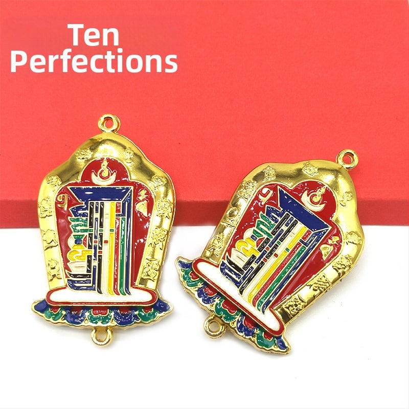 Tibeto stiliaus Budos pakabukas su dešimties aspektų, auksu dengtas paviršius, pritaikomas