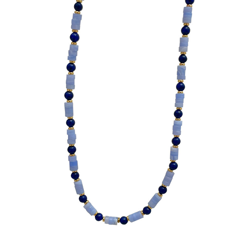 Ogrlica – Lapis lazuli perle, ručna izrada, lanac od prirodnih kamenja, Qingdao, težina 0.03