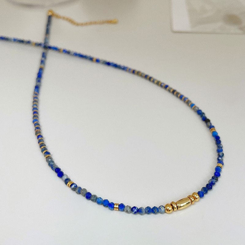 Ogrlica – Lapis lazuli perle, ručna izrada, lanac od prirodnih kamenja, Qingdao, težina 0.03