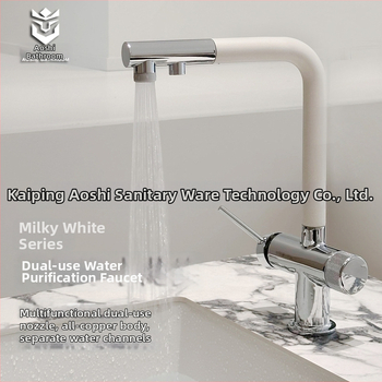 S08 Virtuvės čiaupas iš vario su ištraukiamu antgaliu, Pex įmontuota vamzdelis, keraminis disko vožtuvas