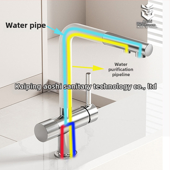 S08 Virtuvės čiaupas iš vario su ištraukiamu antgaliu, Pex įmontuota vamzdelis, keraminis disko vožtuvas