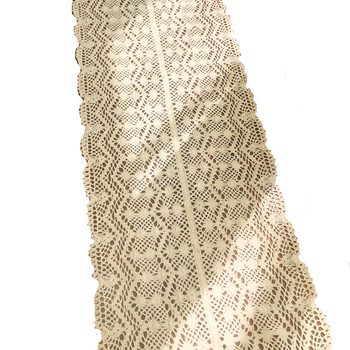 Пътека за маса с памучна крошева дантела, идиличен стил, памук 95% + полиестер 5%, подходяща за дневна и ресторант