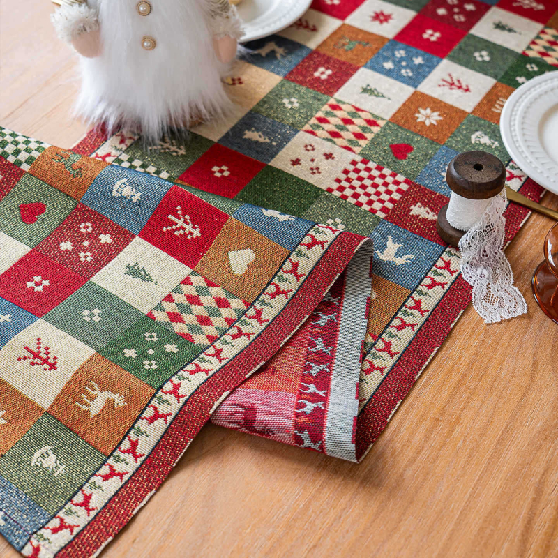 Дълга декоративна пътека за маса за Коледа с жакардова тъкане, модел карикатури/аниме, 80% полиестер, 20% памук, марка Youzhuo, подходяща за дневна, спалня, кабинет, трапезария, балкон