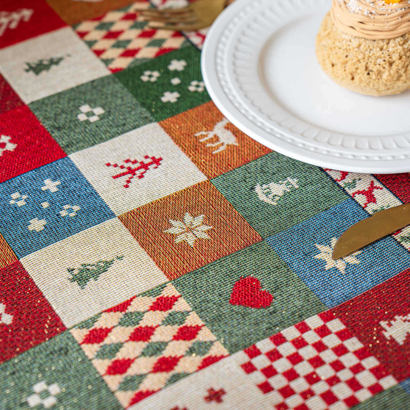 Дълга декоративна пътека за маса за Коледа с жакардова тъкане, модел карикатури/аниме, 80% полиестер, 20% памук, марка Youzhuo, подходяща за дневна, спалня, кабинет, трапезария, балкон