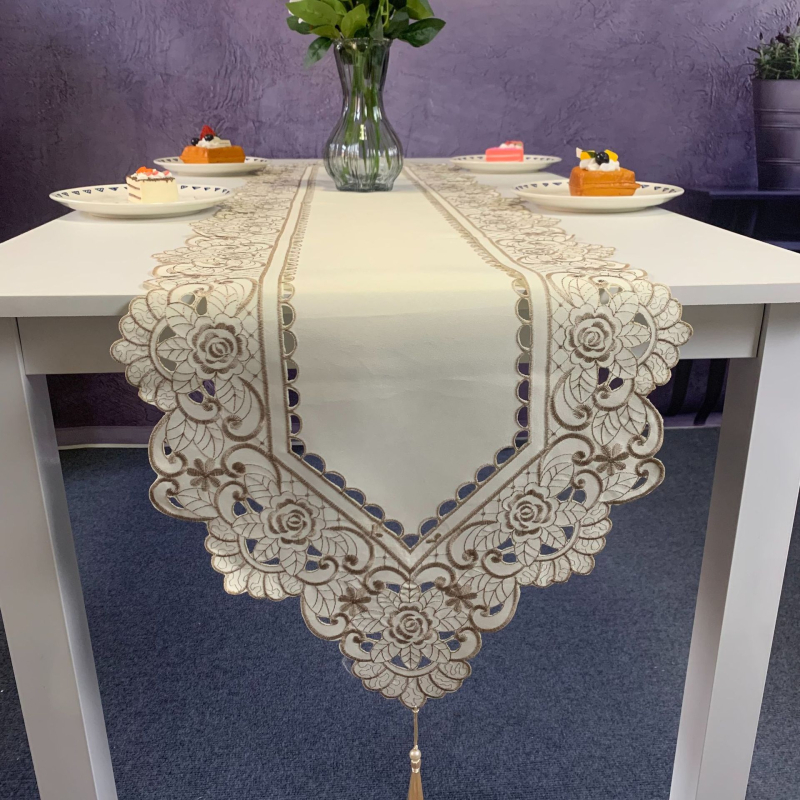 Покривка за маса с бродерия от полиестер, празничен мотив, модерен стил, персонализируемо