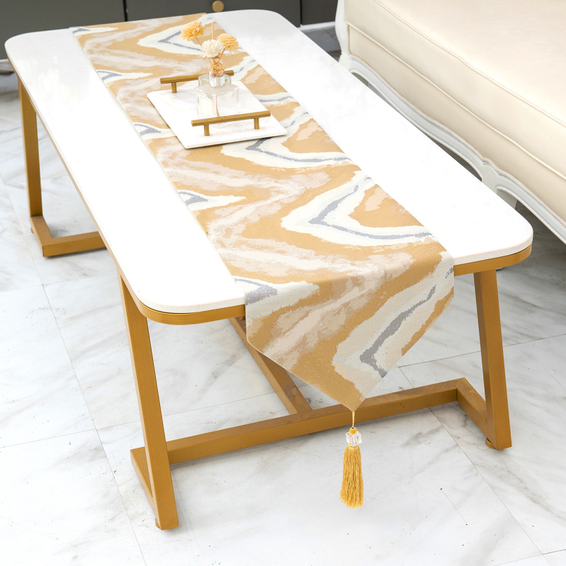 Steag de masă – jacquard poliester, lux ușor, living/dining, țesătură de înaltă precizie