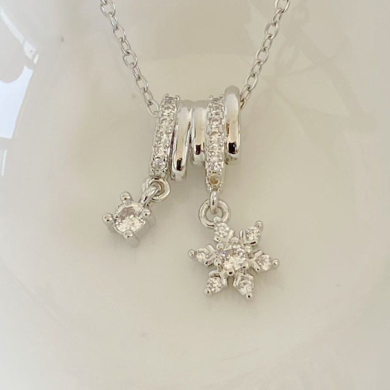 Colier clavicular din oțel inoxidabil, lanț în formă de O, lungime 41–50 cm, pandant din cupru, placare electrolitică