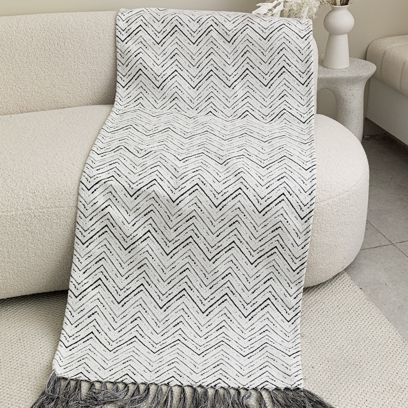 Pătură pentru capătul patului - nylon, model în dungi, stil modern minimalist, stil hotelier