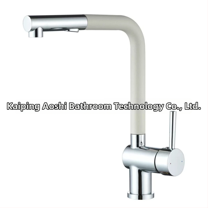 Baterie de bucătărie cu robinet retractabil din cupru, țeavă PEX încorporată, ventil cu disc ceramic, intrare/ieșire 2,0 cm