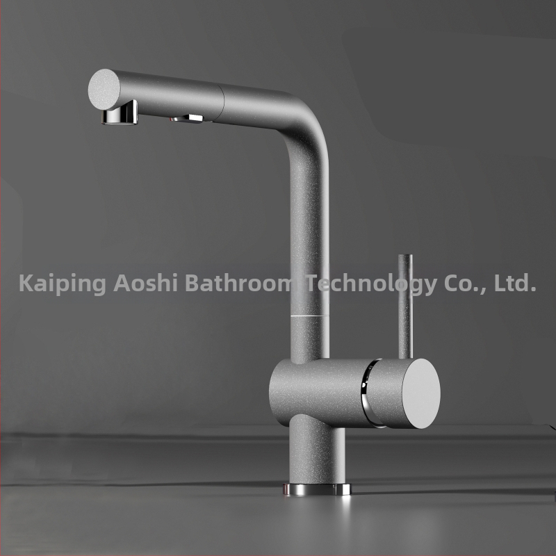 Baterie de bucătărie cu robinet retractabil din cupru, țeavă PEX încorporată, ventil cu disc ceramic, intrare/ieșire 2,0 cm